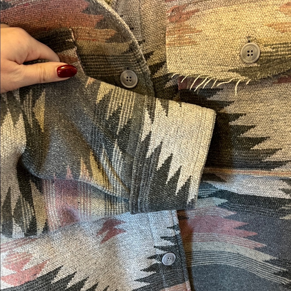 Women's Aztec Pattern Jean Jacket - image 4